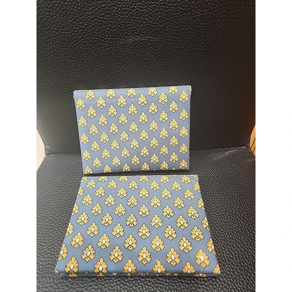 Vintage French Provencal Souleiado‎ Fabric Blue Spiral Photobooks Photo holders